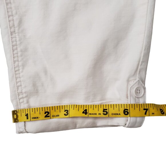Talbots Petite Medium Easy Slim Crop Pants Pockets Cobblestone Ecru, Like New - Picture 11 of 11